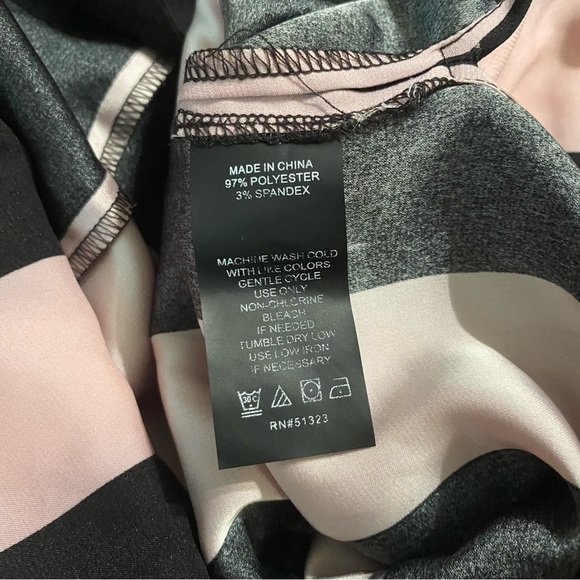 Vince Camuto Pink Black Striped Poncho Top Blouse - Picture 5 of 5